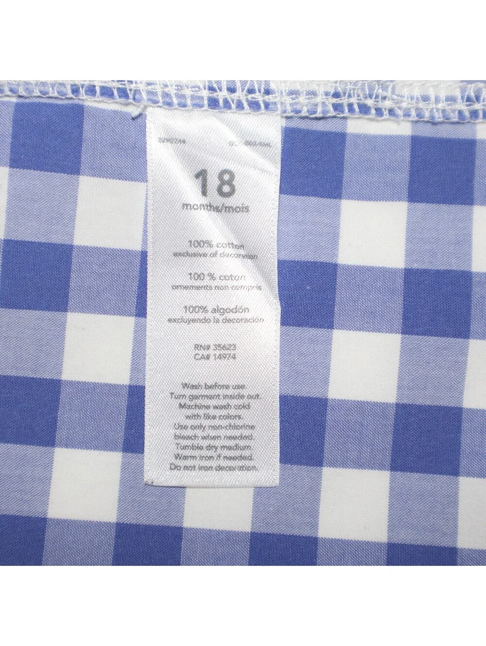 Carters Boys Shirt Blue White Check 18 Months